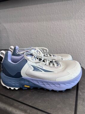 Altra Timp Women's Trail Shoes in Light Gray, Lavender, and Navy